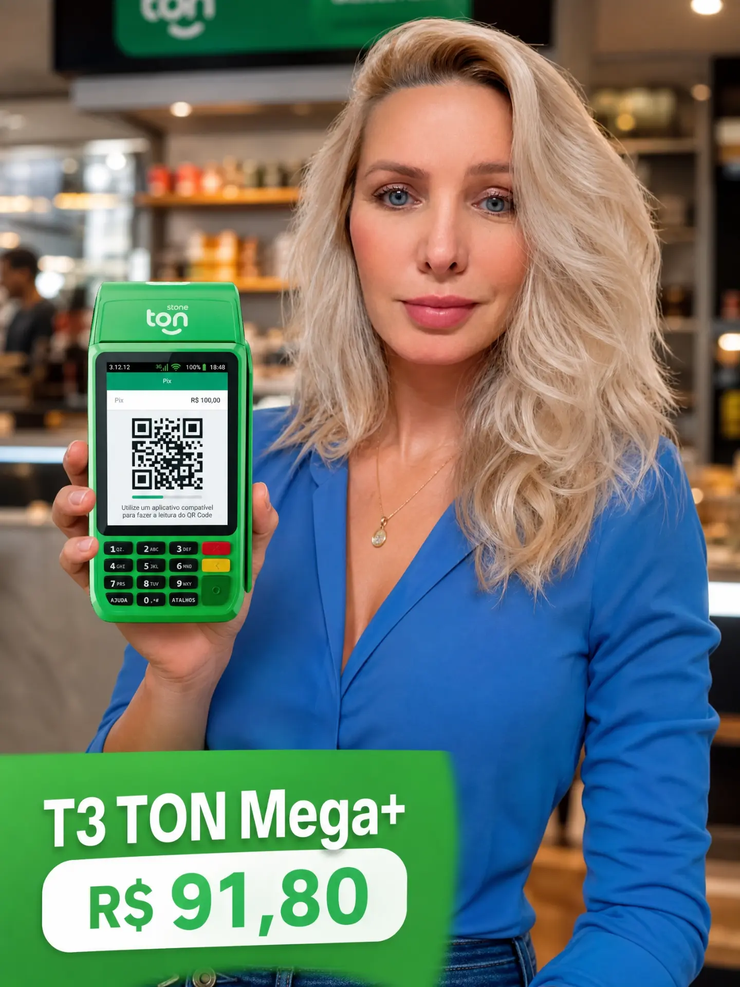 Maquininha T3 TON MEGA+ em destaque